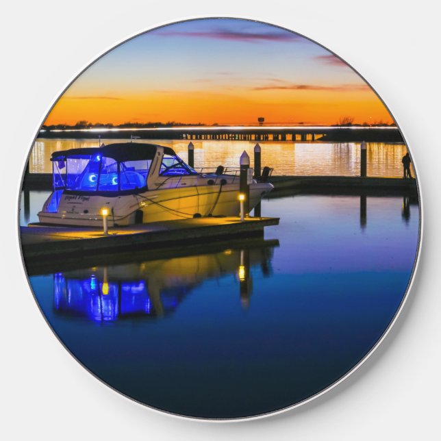 Lake Ray Hubbard Rockwall TX Sunset Charger (Front)