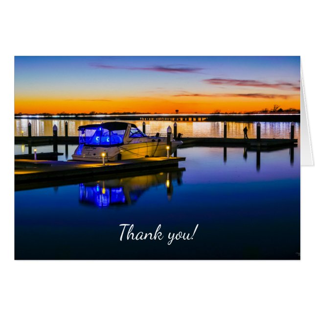 Lake Ray Hubbard Rockwall TX Sunset Thank you Card (Front Horizontal)