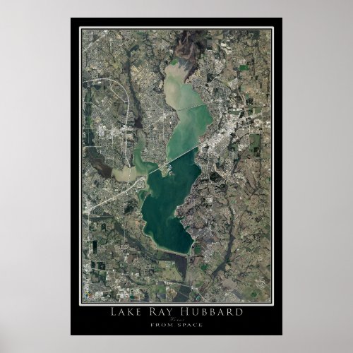 Lake Ray Hubbard Texas Satellite Poster Map