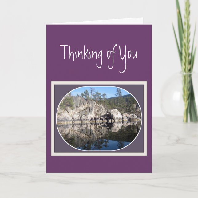 Lake Reflections,Thinking of You, Difficult Times, Card (Front)