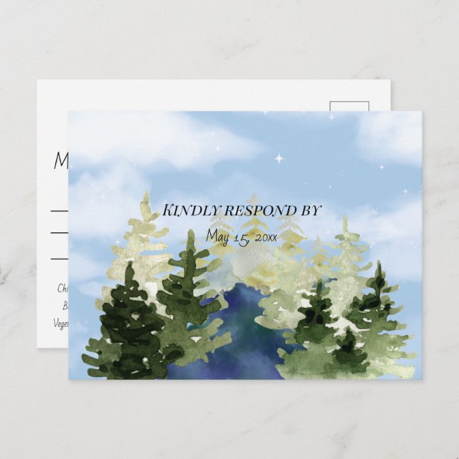 Lake Resort Wedding In the Mountains  Postcard (Front/Back)