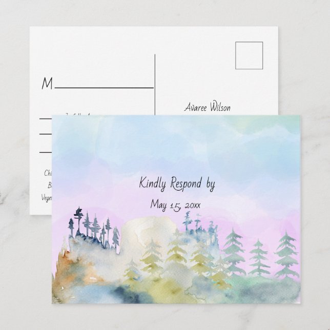 Lake Resort Wedding In the Mountains  Postcard (Front/Back)