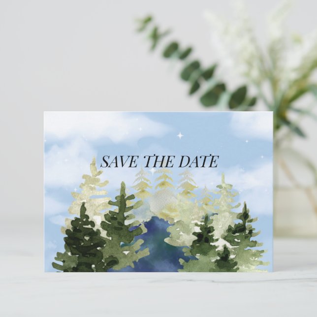 Lake Resort Wedding In the Mountains  Save The Date (Standing Front)