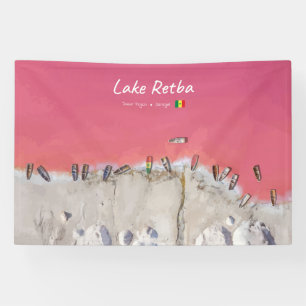 Lake Retba, Senegal - Pink Lake Boats Banner