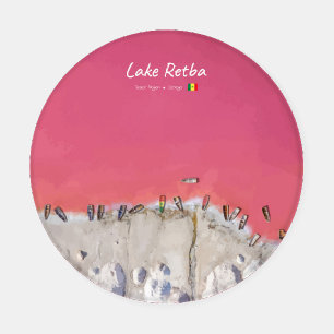 Lake Retba, Senegal - Pink Lake Boats Coaster Set