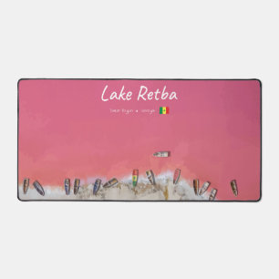 Lake Retba, Senegal - Pink Lake Boats Desk Mat