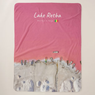 Lake Retba, Senegal - Pink Lake Boats Sherpa Blanket