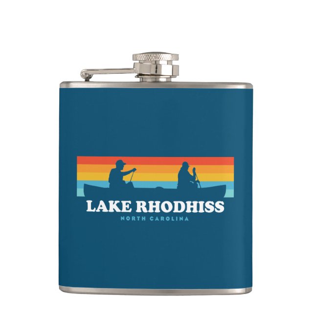 Lake Rhodhiss North Carolina Canoe Flask (Front)