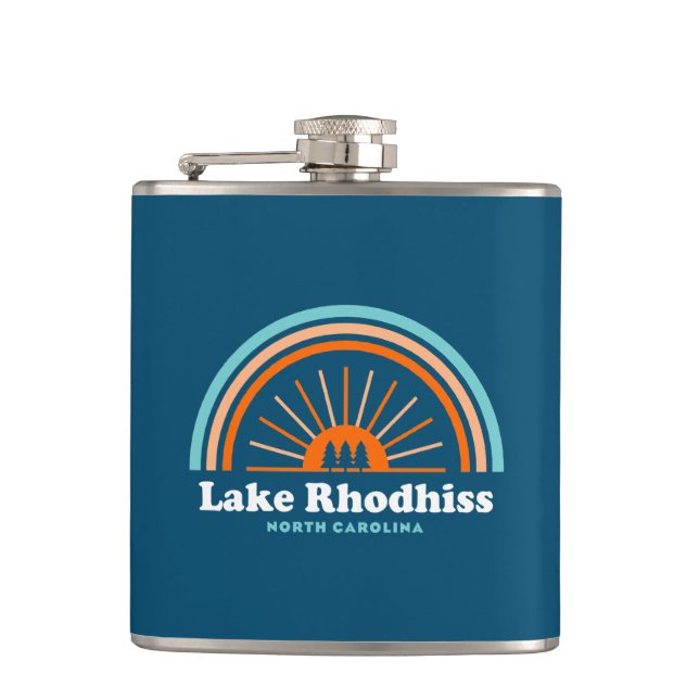 Lake Rhodhiss North Carolina Rainbow Flask (Front)