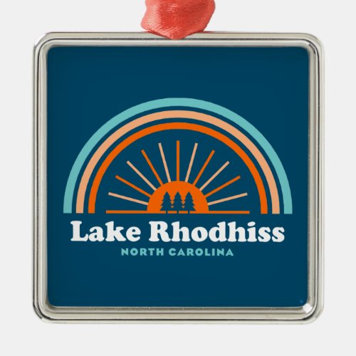 Lake Rhodhiss North Carolina Rainbow Metal Ornament