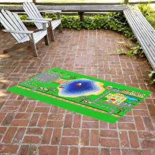 Lake Roads for Cars Outdoor Rug
