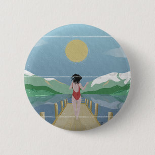 Lake Rotoiti New Zealand Button