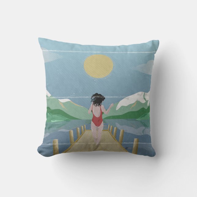 Lake Rotoiti New Zealand Throw Pillow (Front)