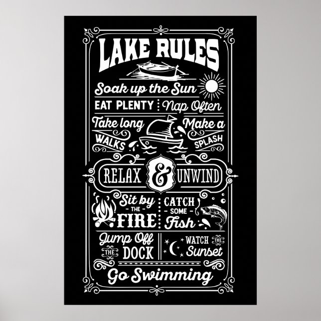 Lake Rules: Life’s Simple Waterside Joys Poster (Front)