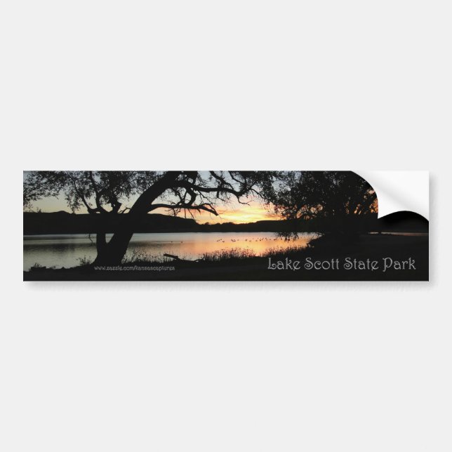 Lake Scott State Park Kansas Sunset Bumper Sticker (Front)