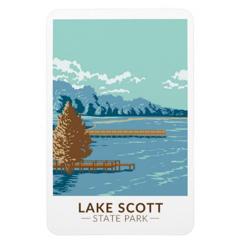 Lake Scott State Park Kansas Vintage  Magnet