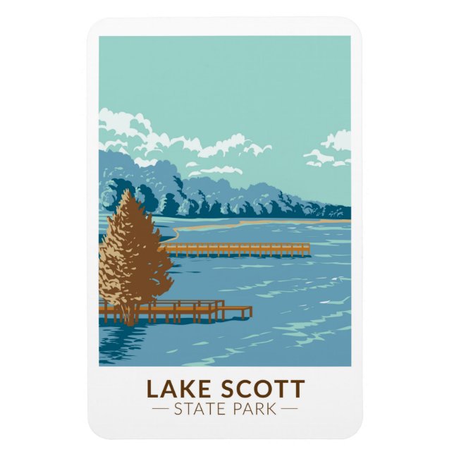 Lake Scott State Park Kansas Vintage  Magnet (Vertical)