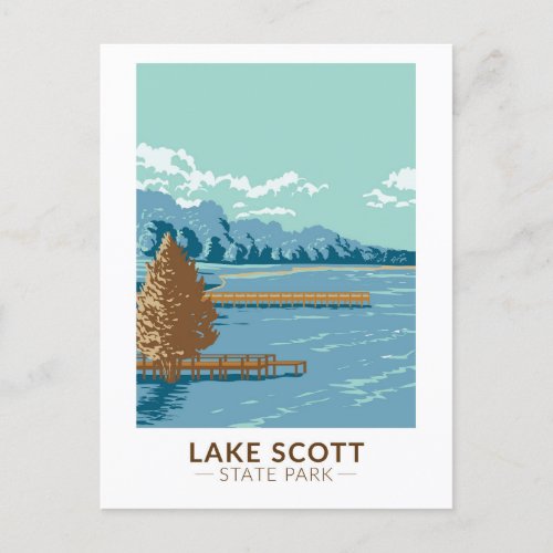 Lake Scott State Park Kansas Vintage Postcard