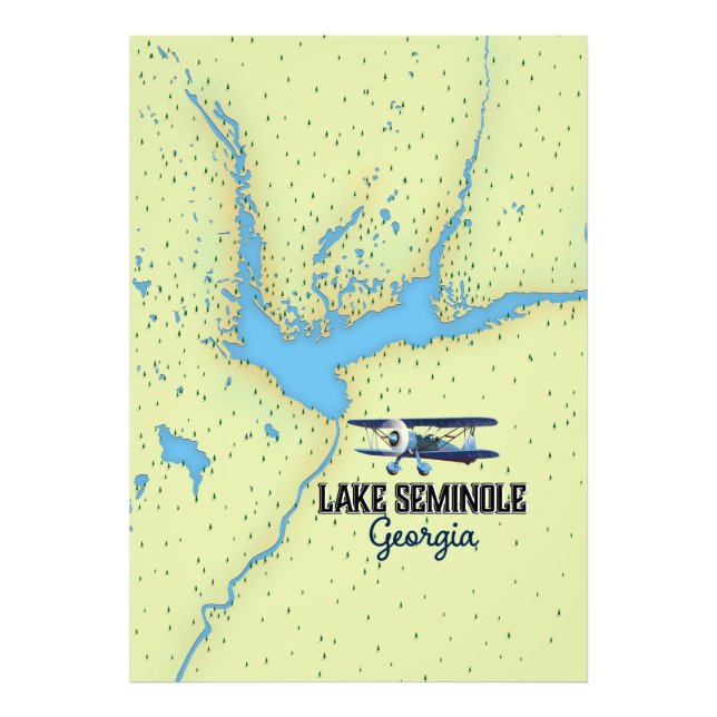 Lake Seminole Georgia Map poster (Front)