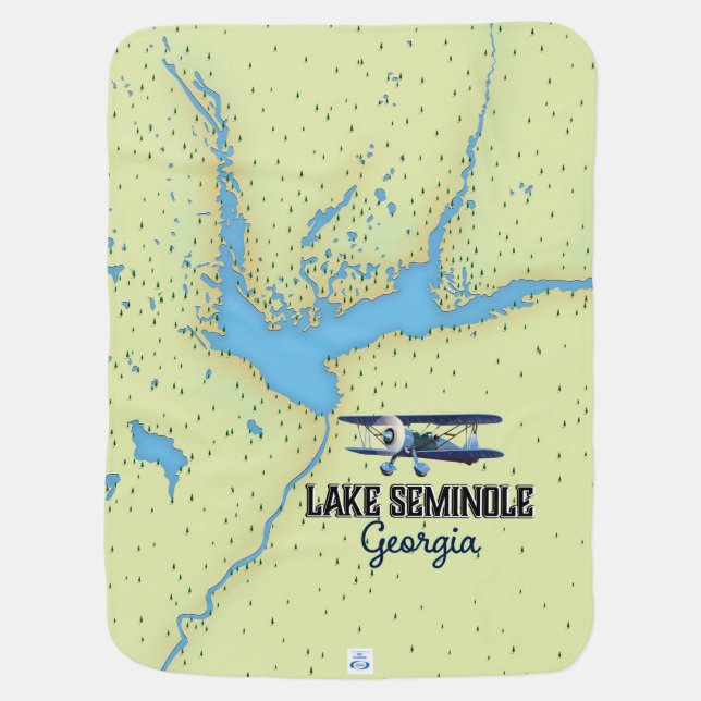 Lake Seminole Georgia Map poster Baby Blanket (Back)