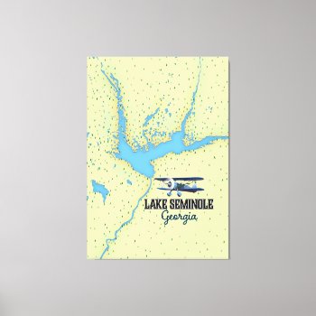 Lake Seminole Georgia Map Poster Canvas Print by bartonleclaydesign at Zazzle