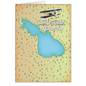 Lake Sevan Armenia map Cards (Front)