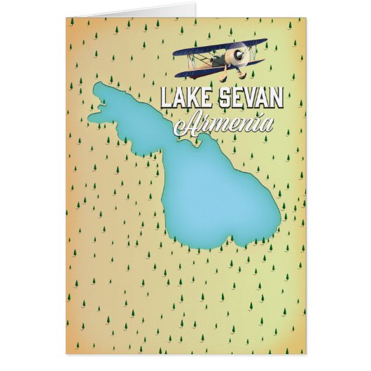 Lake Sevan Armenia map Cards (Front)