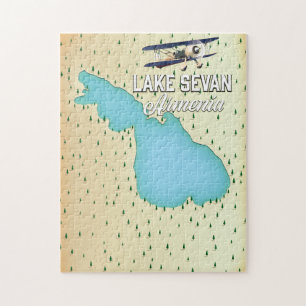 Lake Sevan Armenia map Jigsaw Puzzle