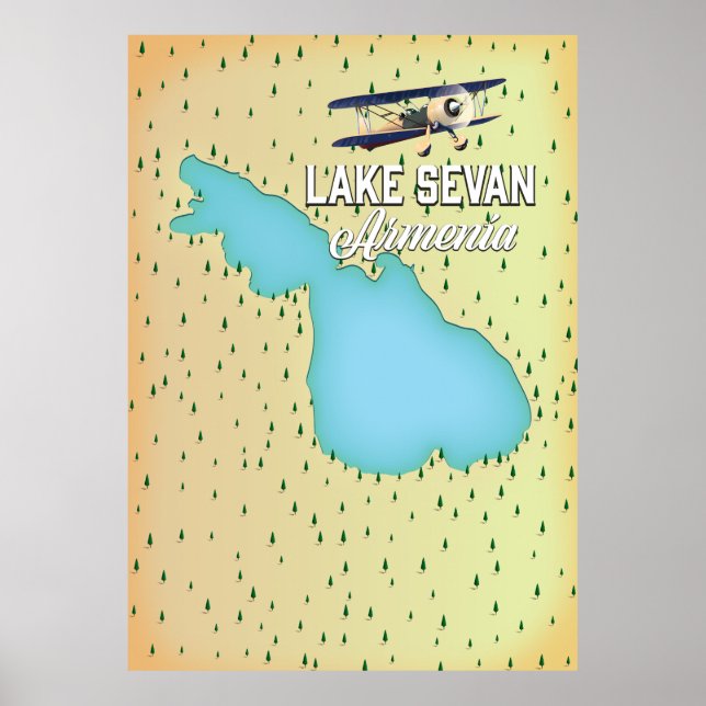 Lake Sevan Armenia map Poster (Front)
