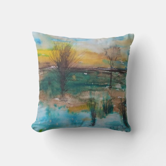 Lake SF Throw Pillow (Front)