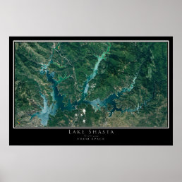 Lake Shasta California Satellite Poster Map