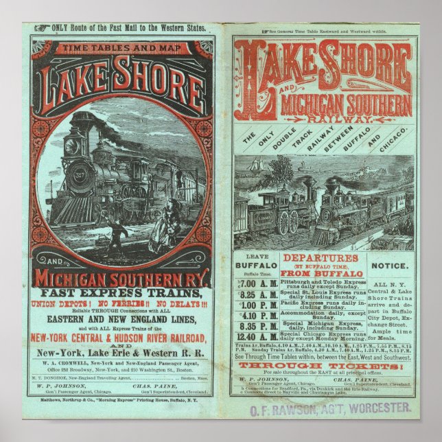 Lake Shore and Michigan So Railway Poster (Front)