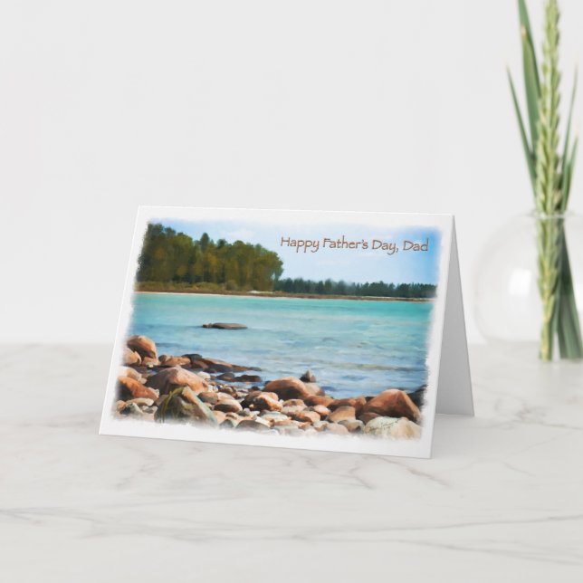 Lake Shore Scene Happy Fathers Day Card (Front)