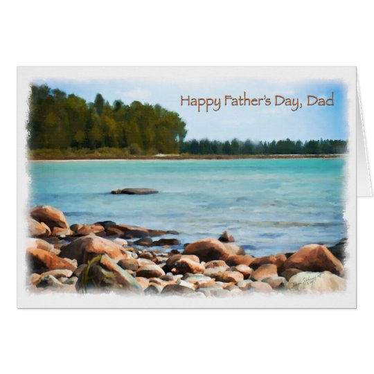 Lake Shore Scene Happy Fathers Day Card | Zazzle