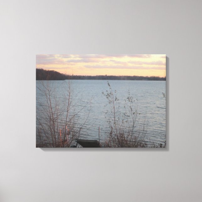 Lake Shore Sunset Canvas Print (Front)
