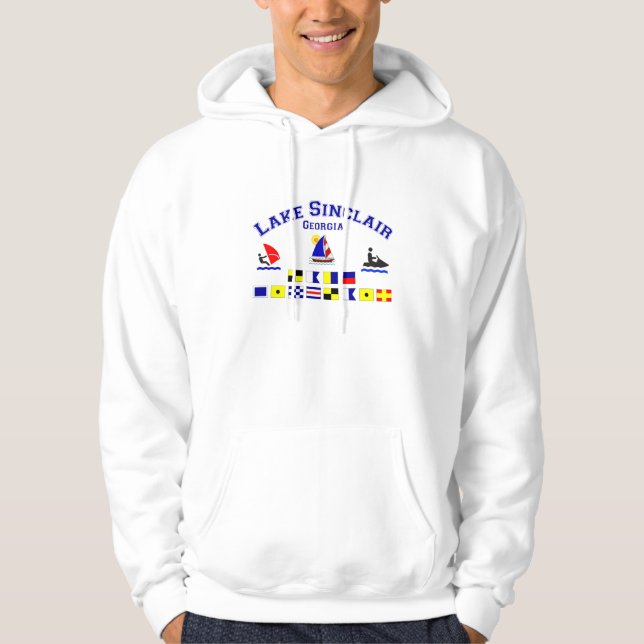 Lake Sinclair GA Signal Flags Hoodie (Front)