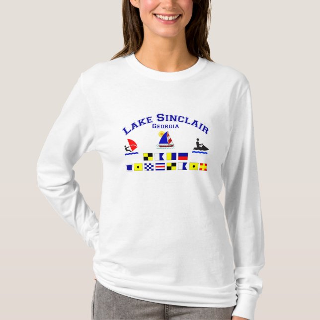 Lake Sinclair GA Signal Flags T-Shirt (Front)