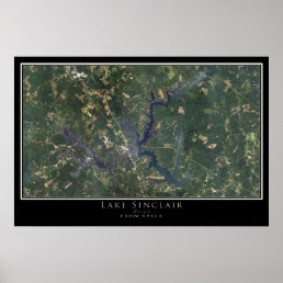 Lake Sinclair Georgia Satellite Poster Map