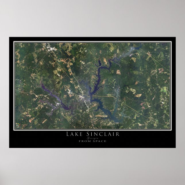 Lake Sinclair Georgia Satellite Poster Map (Front)