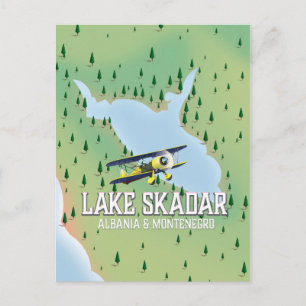 Lake Skadar Albania and Montenegro lake map Postcard