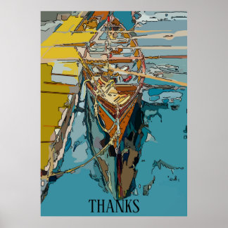 Lake Skiff, abstract, edit text Poster