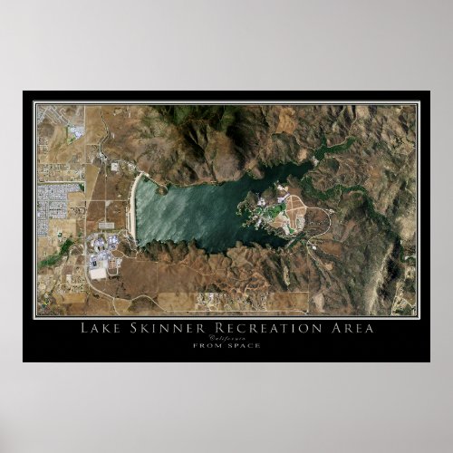 Lake Skinner California Satellite Poster Map