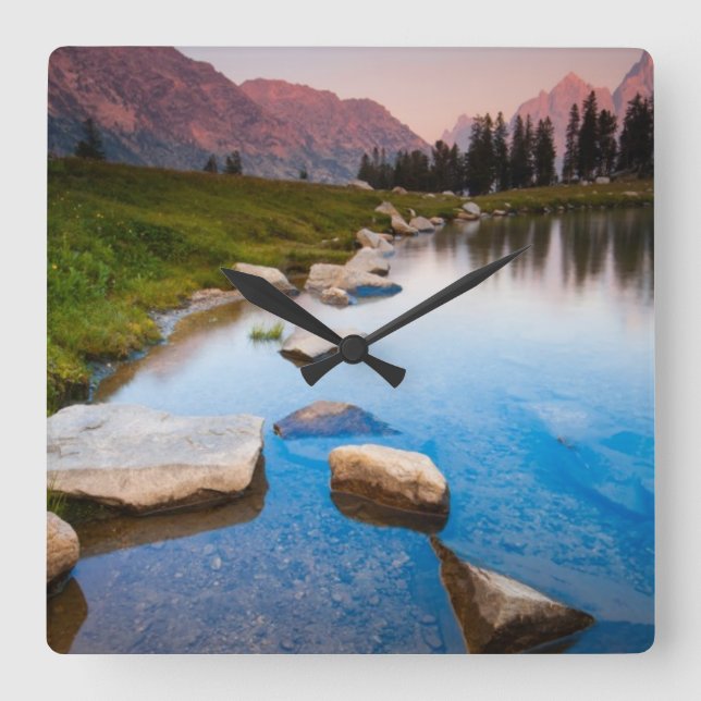 Lake Solitude Square Wall Clock (Front)