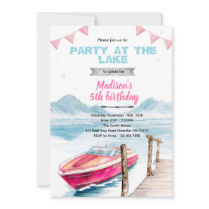Lake speed boat girl invitation
