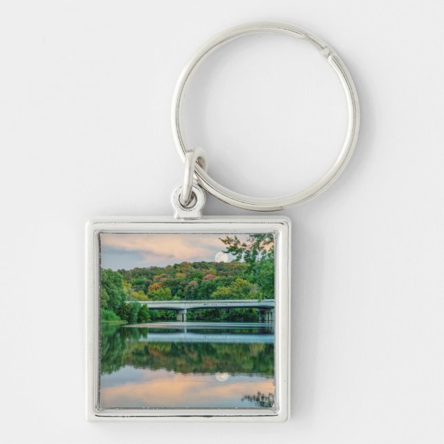 Lake Springfield Evening Tranquility Keychain (Front)
