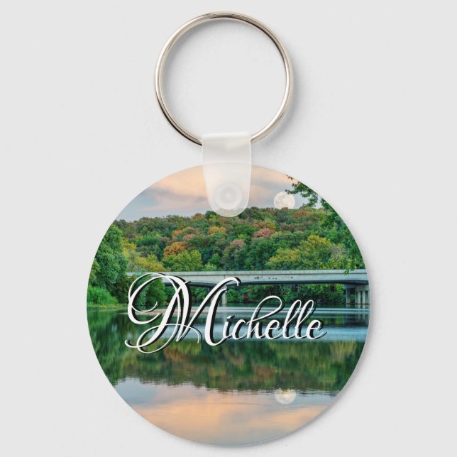 Lake Springfield Evening Tranquility Keychain (Front)