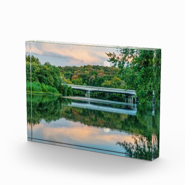 Lake Springfield Evening Tranquility Photo Block (Right)