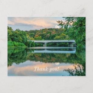 Lake Springfield Evening Tranquility Thank you Postcard