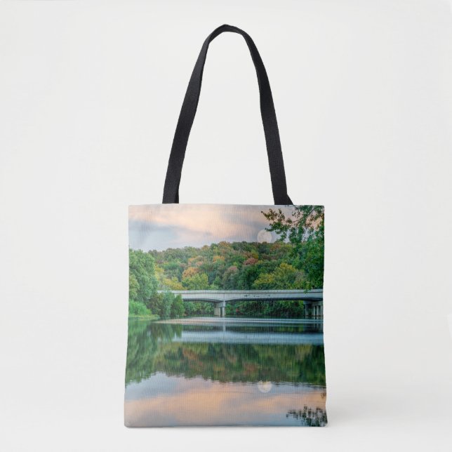 Lake Springfield Evening Tranquility Tote Bag (Front)