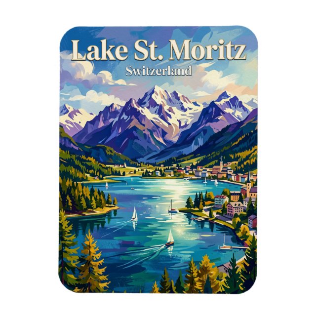 Lake St. Moritz Switzerland Magnet (Vertical)